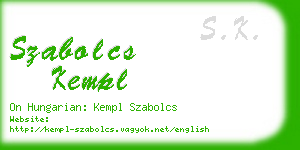 szabolcs kempl business card